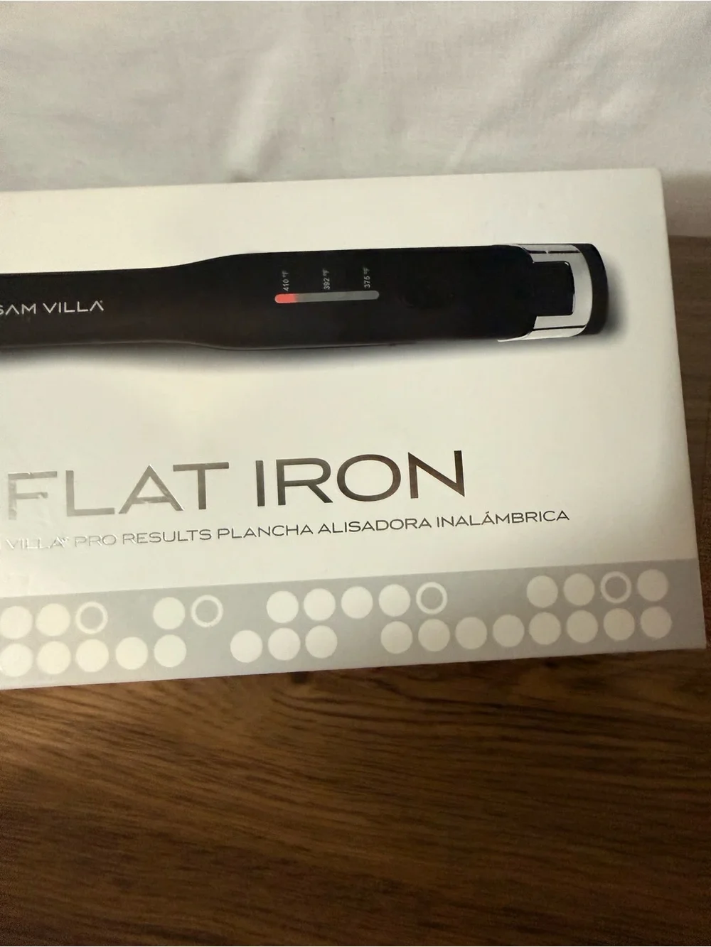 Sam Villa Pro Results Cordless Flat Iron - White Box